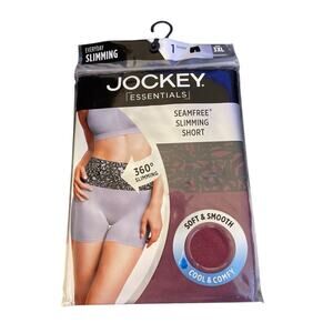 Jockey Essentials Women's 3XL Seamfree Slimming Short BURGUNDY CURRANT Shorts